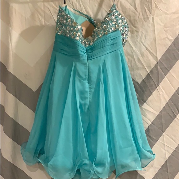 Blue strapless dress - Picture 2 of 2